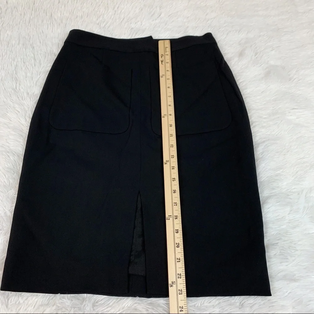 L'Agence slit front straight pencil Skirt‎ Black Patch Pockets